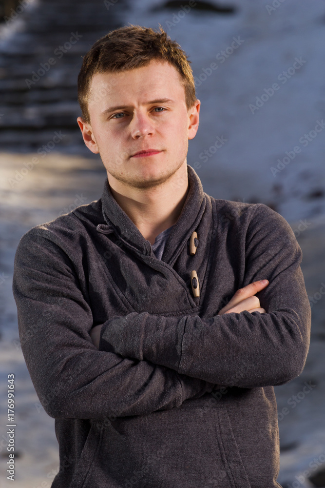 Winter Porter of young man 