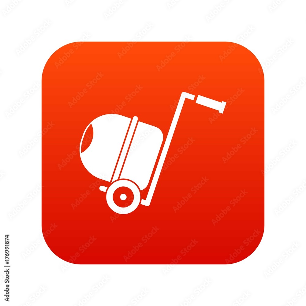 Concrete mixer icon digital red Concrete mixer icon digital red