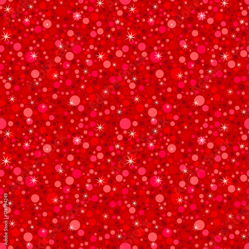 Red glitter seamless pattern. Abstract texture background whit dots. Shiny holidays background