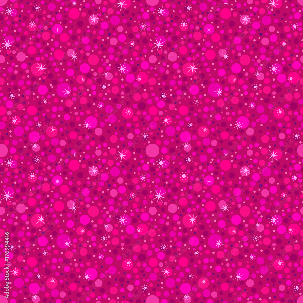 Pink glitter seamless pattern. Abstract texture background whit dots. Shiny holidays background.