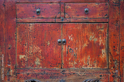 Photography Old wooden cabinet with beautiful color and texture.