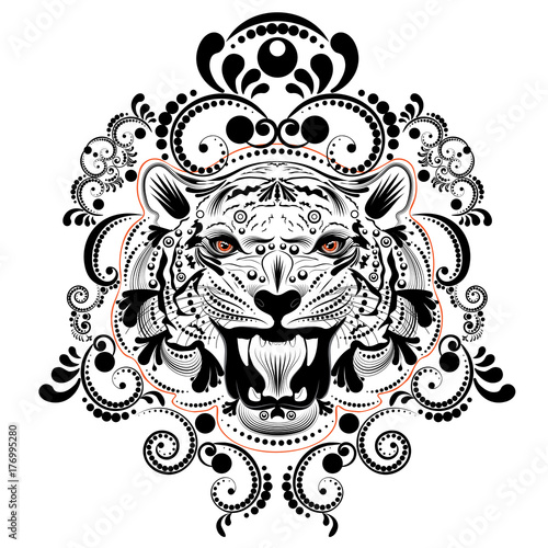 Fototapeta Naklejka Na Ścianę i Meble -  Ornamental Tiger Portrait