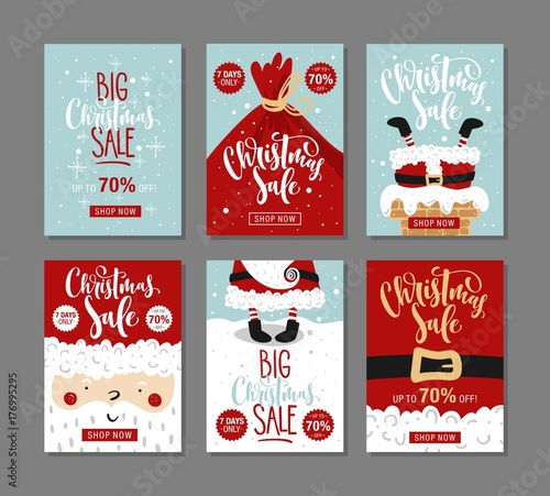 Set of Christmas sale banners.