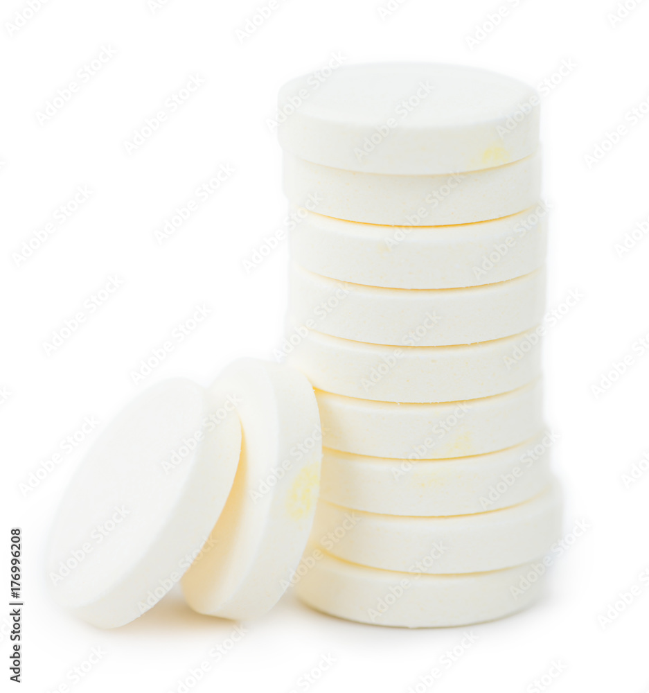 Obraz premium Vitamin C Tablets isolated on white