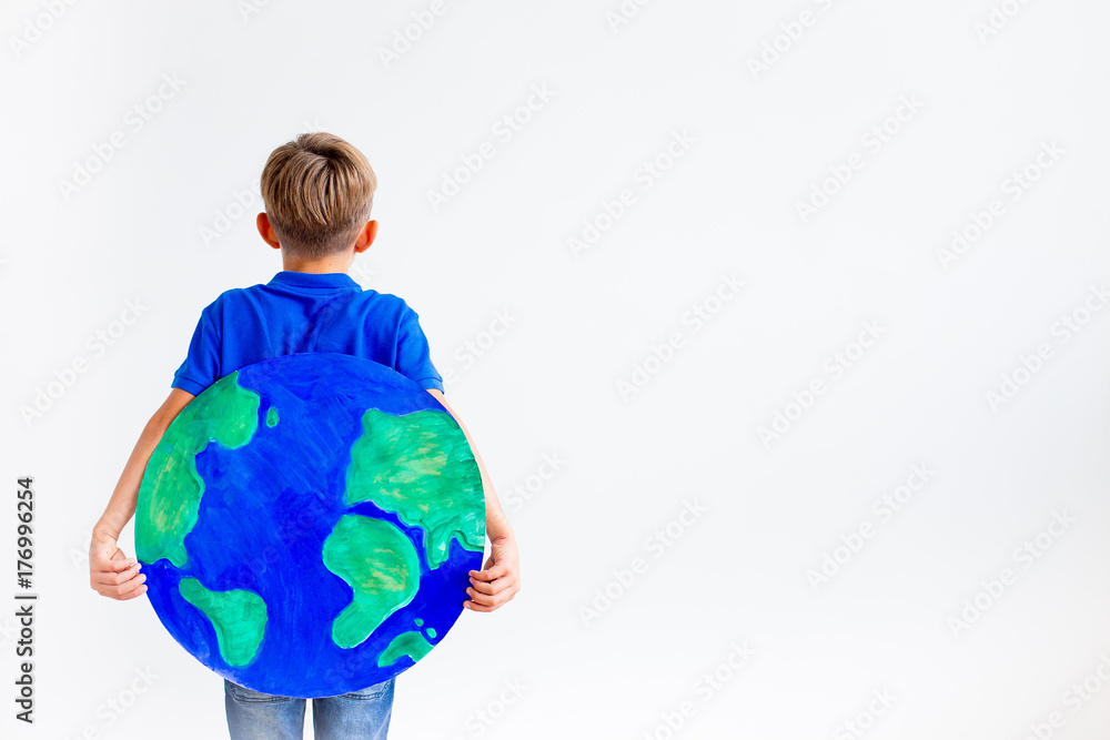 Kids with a globe