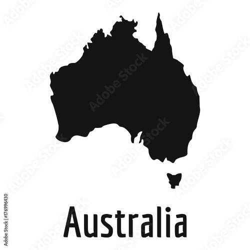 Australia map in black vector simple