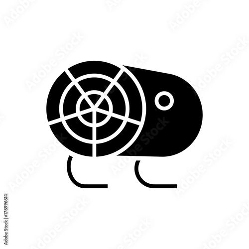 industrial fan heater icon, illustration, vector sign on isolated background