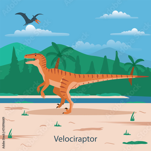Velociraptor. Prehistoric animal
