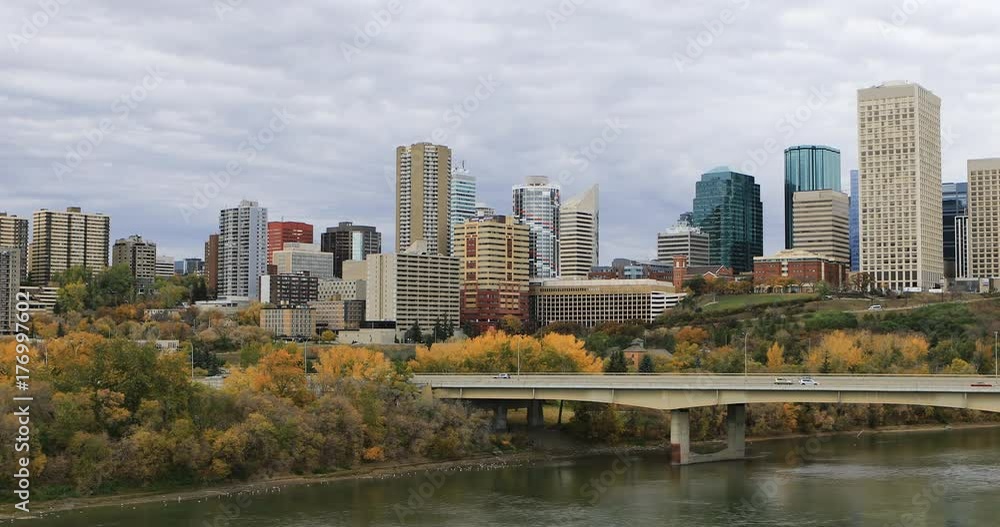 Edmonton downtown in fall 4K Edmonton downtown in fall 4K