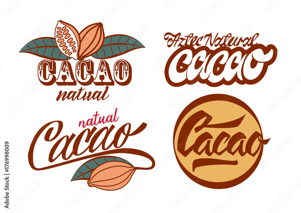 Fototapeta premium Vector illustration aztec cacao pattern collection for chocolate package design.