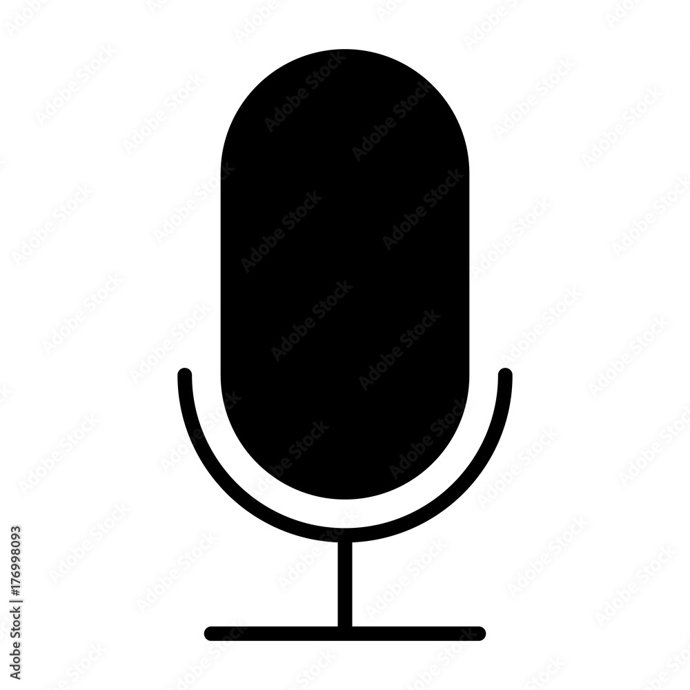 Old microphone silhouette icon. Vector pictogram Old microphone silhouette icon. Vector pictogram