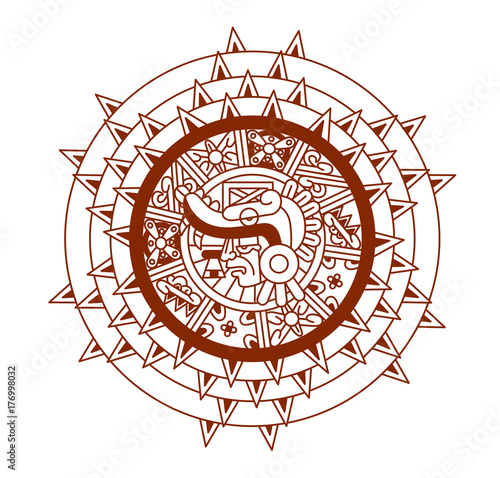 Vector illustration aztec cacao pattern for chocolate package design.