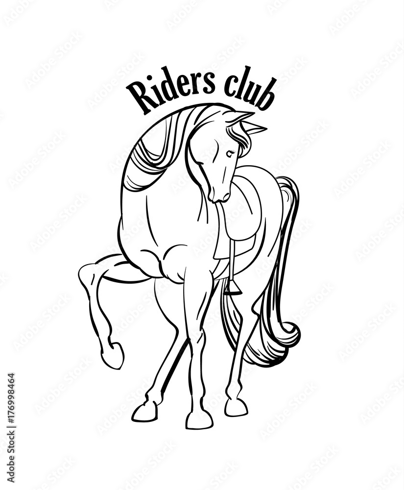 Vector illustration horse riders club logo design.