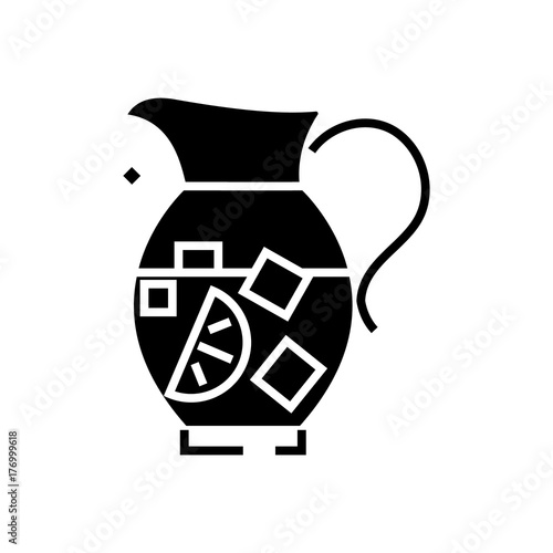 lemonade pitcher - sangria - bewerage icon, illustration, vector sign on isolated background