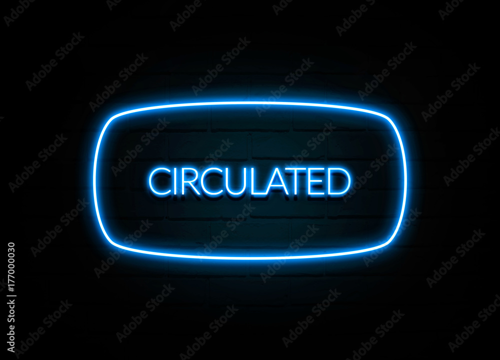 Circulated - colorful Neon Sign on brickwall Circulated - colorful Neon Sign on brickwall