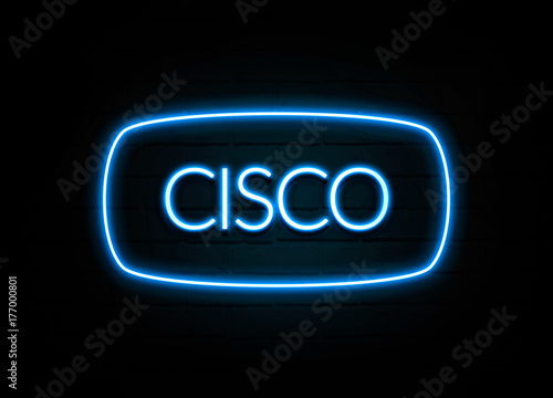 Cisco  - colorful Neon Sign on brickwall