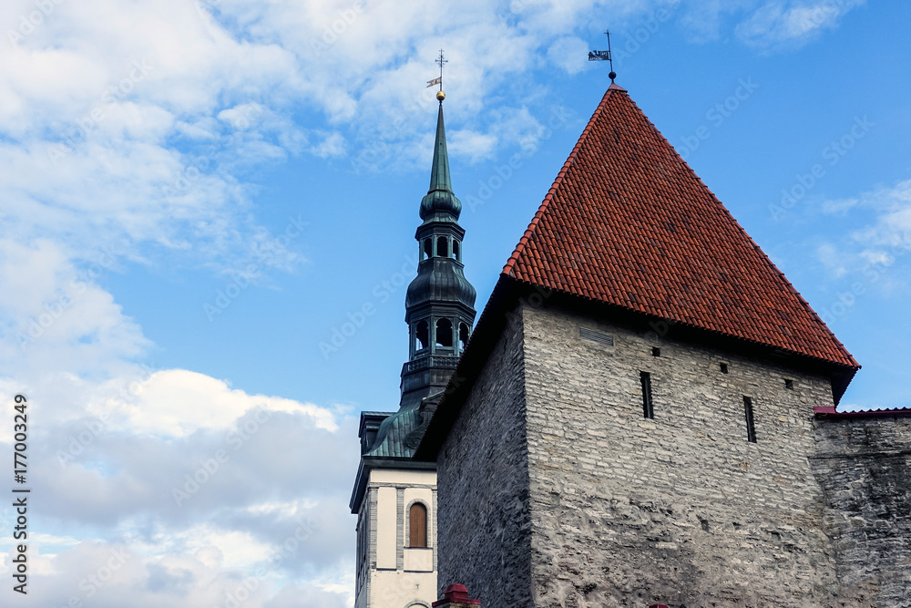 antique building view in Old Town Tallinn, Estonia antique building view in Old Town Tallinn, Estonia