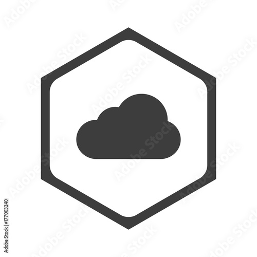 ikona sześciobok z zaokrąglonymi wewnątrz krawędziami