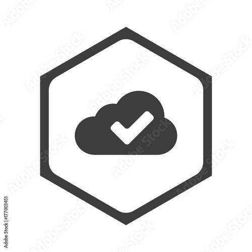 ikona sześciobok z zaokrąglonymi wewnątrz krawędziami