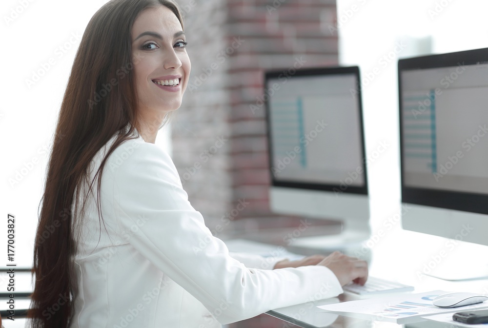 portrait of business woman-economist portrait of business woman-economist