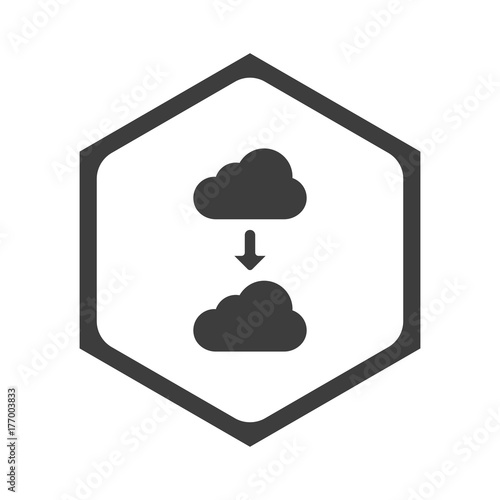 ikona sześciobok z zaokrąglonymi wewnątrz krawędziami