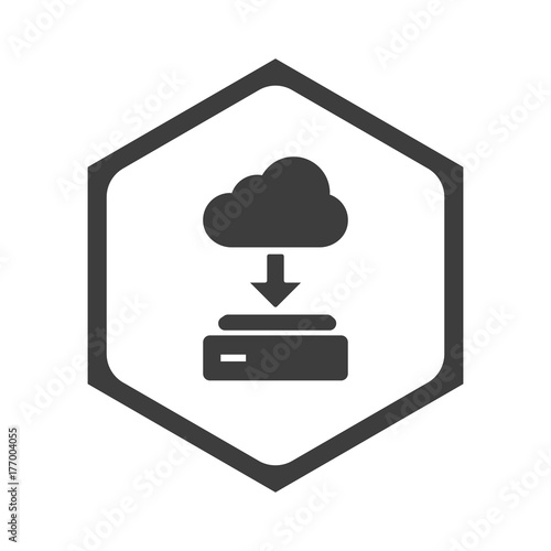 ikona sześciobok z zaokrąglonymi wewnątrz krawędziami