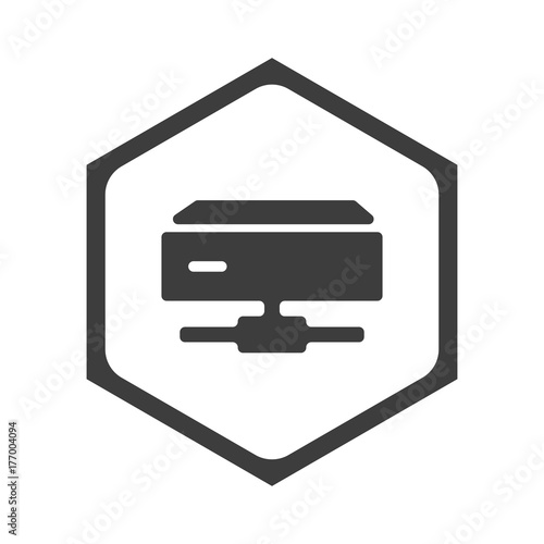 ikona sześciobok z zaokrąglonymi wewnątrz krawędziami