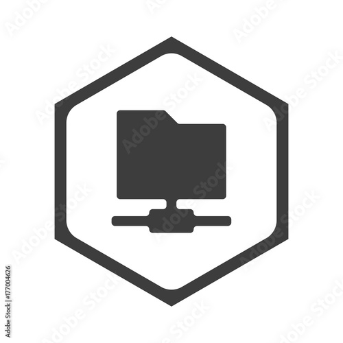 ikona sześciobok z zaokrąglonymi wewnątrz krawędziami