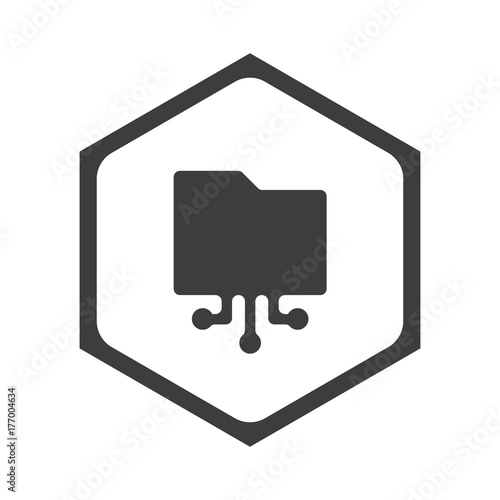 ikona sześciobok z zaokrąglonymi wewnątrz krawędziami