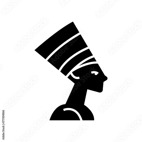 nefertity - egypt icon, illustration, vector sign on isolated background photo