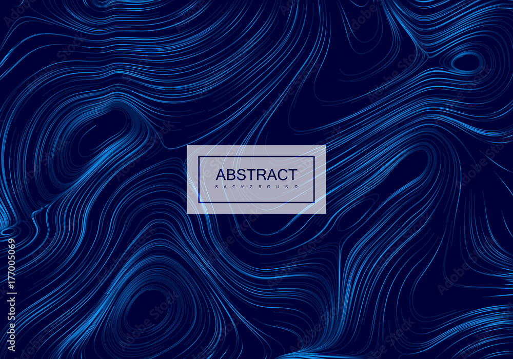 Abstract artistic blue background with swirled gradient lines.