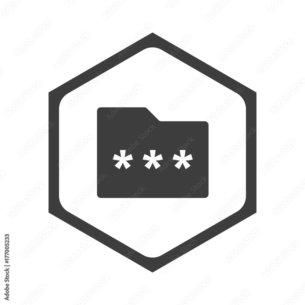 Obraz premium ikona sześciobok z zaokrąglonymi wewnątrz krawędziami