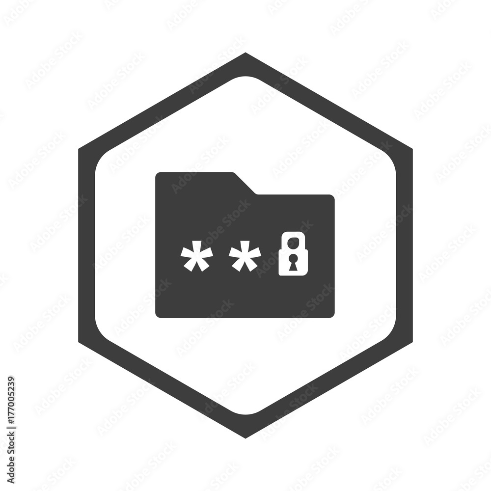 Obraz premium ikona sześciobok z zaokrąglonymi wewnątrz krawędziami