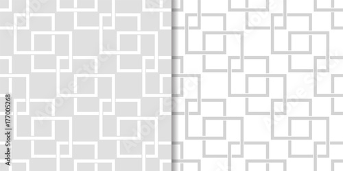 Light gray geometric set of seamless patterns