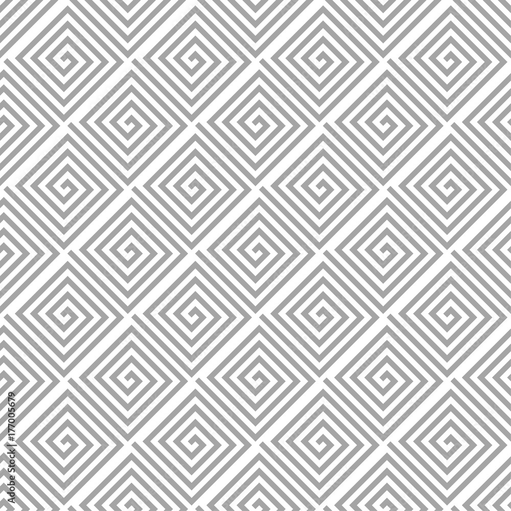Gray geometric ornament on white background. Seamless pattern Gray geometric ornament on white background. Seamless pattern