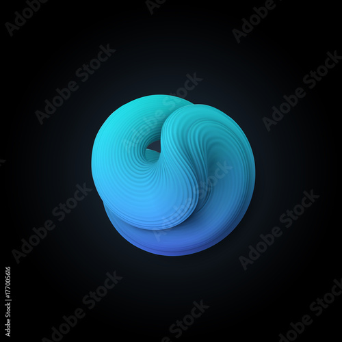 Abstract vector 3d squeezed liquid shape.