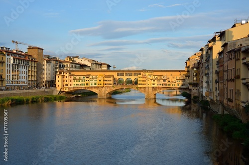 View of Ponte Vecchio at sunset  Florence  Italy