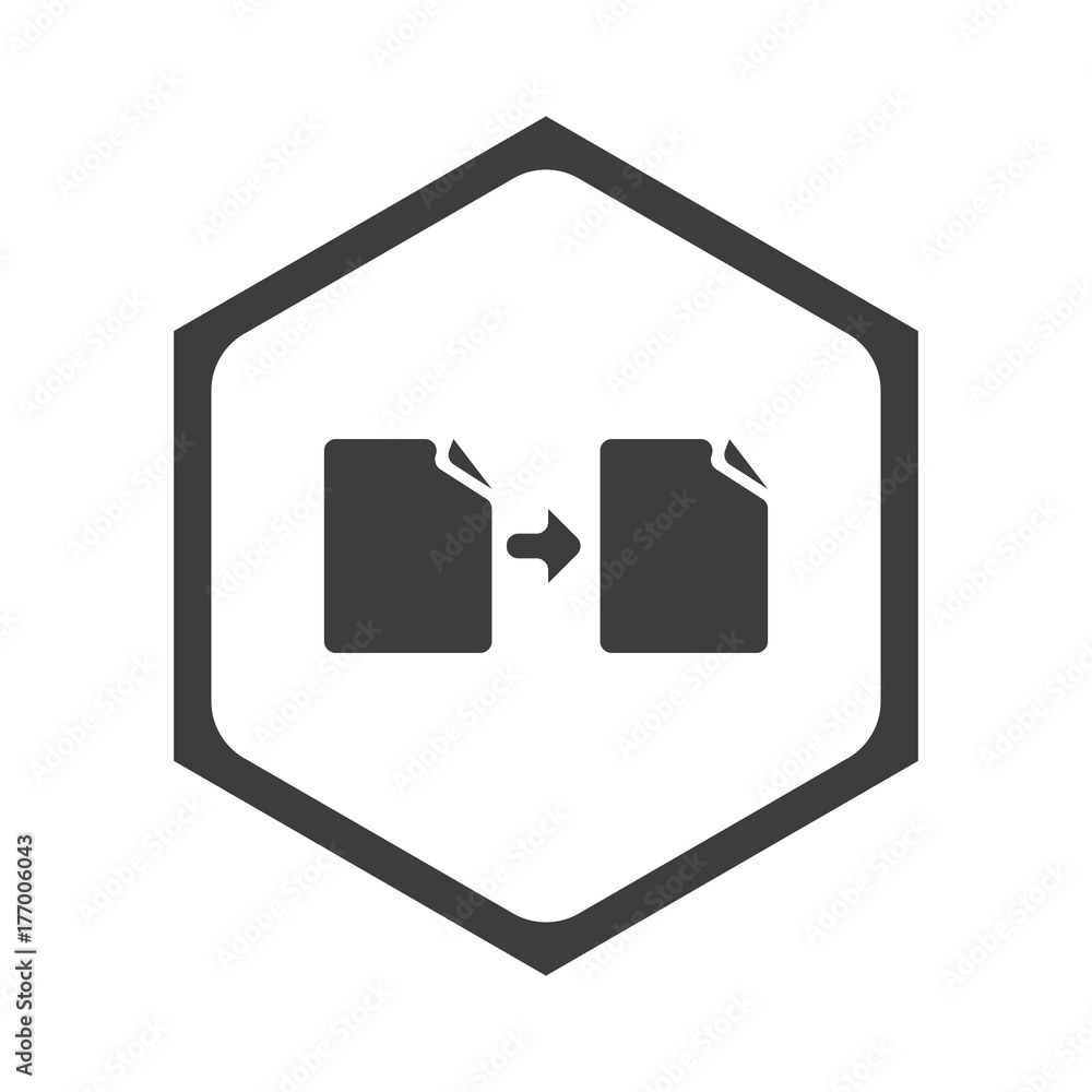 ikona sześciobok z zaokrąglonymi wewnątrz krawędziami