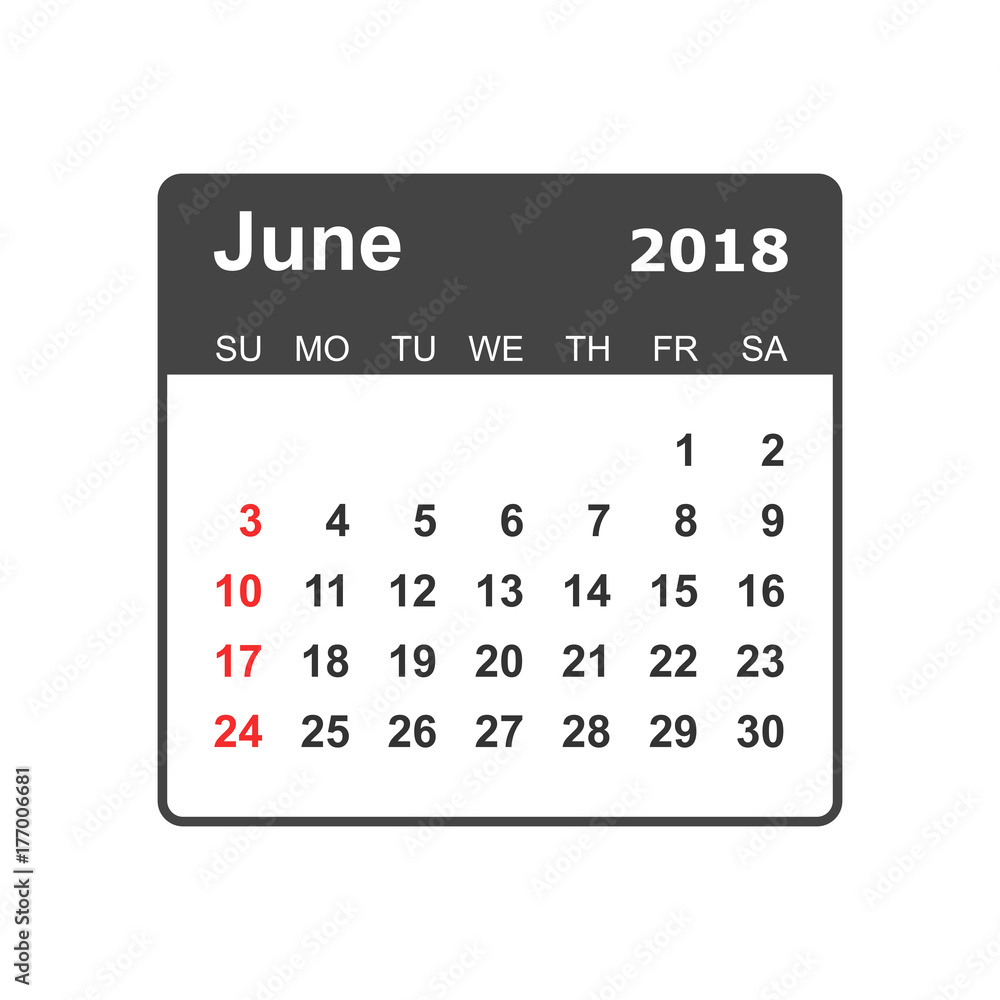 June 2018 calendar. Calendar planner design template. Week starts on Sunday. Business vector illustration. June 2018 calendar. Calendar planner design template. Week starts on Sunday. Business vector illustration.
