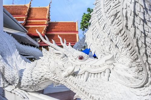 Bangkok Thailand: Wat Nak Prok white temple (178/, Soi Thoet Thai 46, Khwaeng Pak Khlong Phasi Charoen, Khet Phasi Charoen, Krung Thep Maha Nakhon 10160)