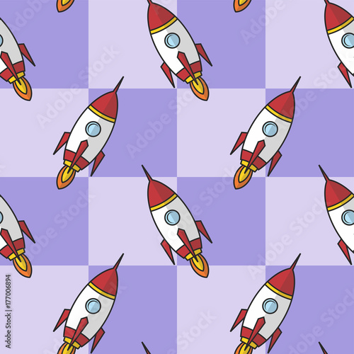 Tapety statek kosmiczny rakieta transfer kreskówka bez szwu deseń sztuki wektorowej