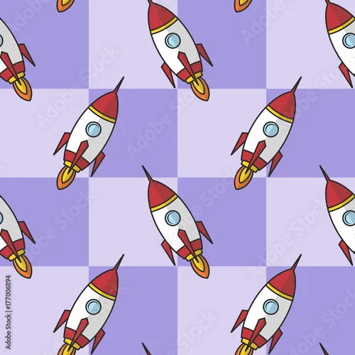 Tapety statek kosmiczny rakieta transfer kreskówka bez szwu deseń sztuki wektorowej