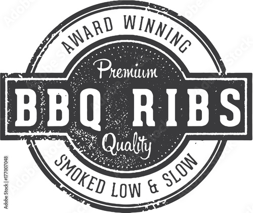 Vintage BBQ Ribs Restaurant Sign