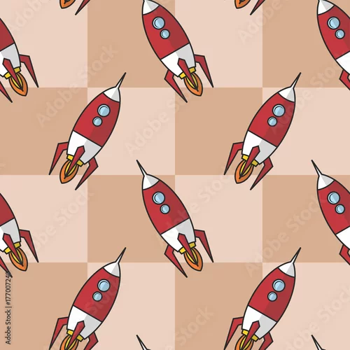 Tapety statek kosmiczny rakieta transfer kreskówka bez szwu deseń sztuki wektorowej