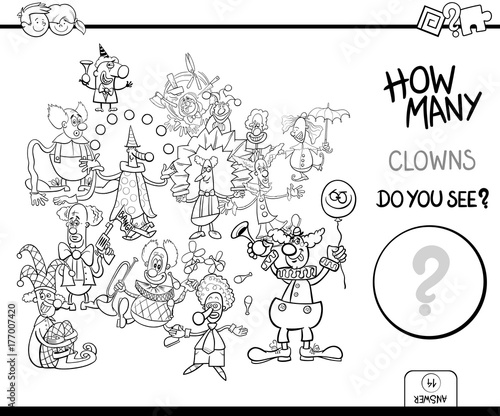 how many clowns game coloring book