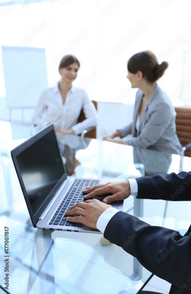 closeup of businessman typing on laptop. closeup of businessman typing on laptop.