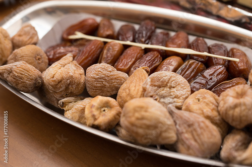 Wallpaper Mural dried figs and dates on a tray Torontodigital.ca