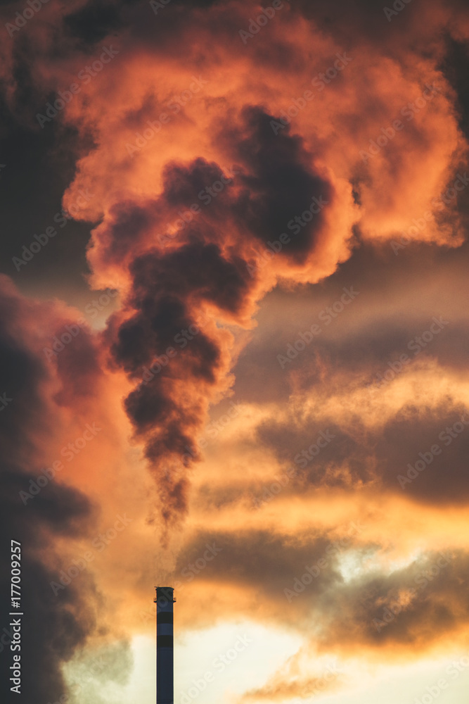 Air pollution. factory chimney Air pollution. factory chimney