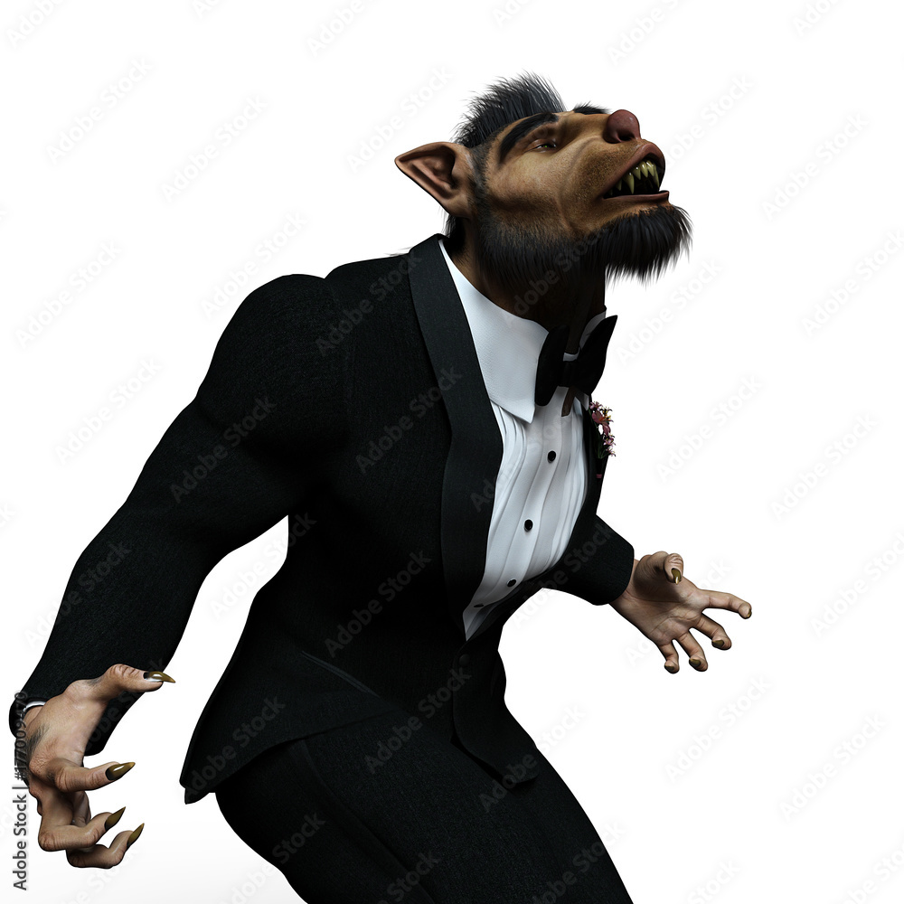 werewolf tuxedo Stock Illustration | Adobe Stock