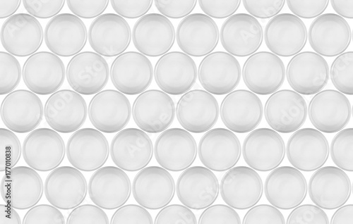 Plastic food container   Plastic container on white background. Top view.